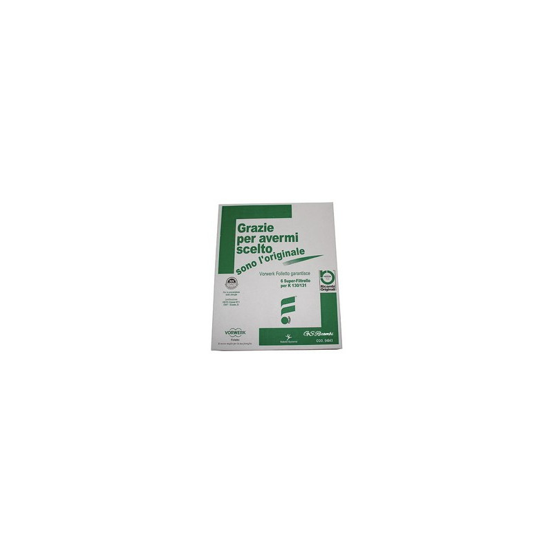 Confezione 6 sacchetti filtrelli VK 130 - 131 VF04843